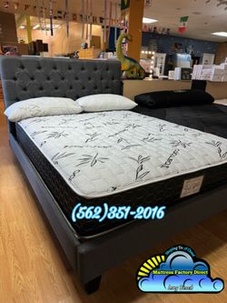 Bamboo Queen mattress and Boxspring bed set new Colchon y tambor