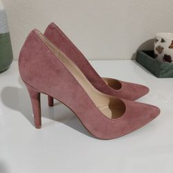 Pink Suede Nine West Heels - Size 5.5