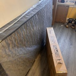 Platform Twin Bed Frame and Mattress