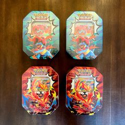 Pokemon ascended heroes tins (Mega Feraligatr EX and Mega Emboar EX Tins)