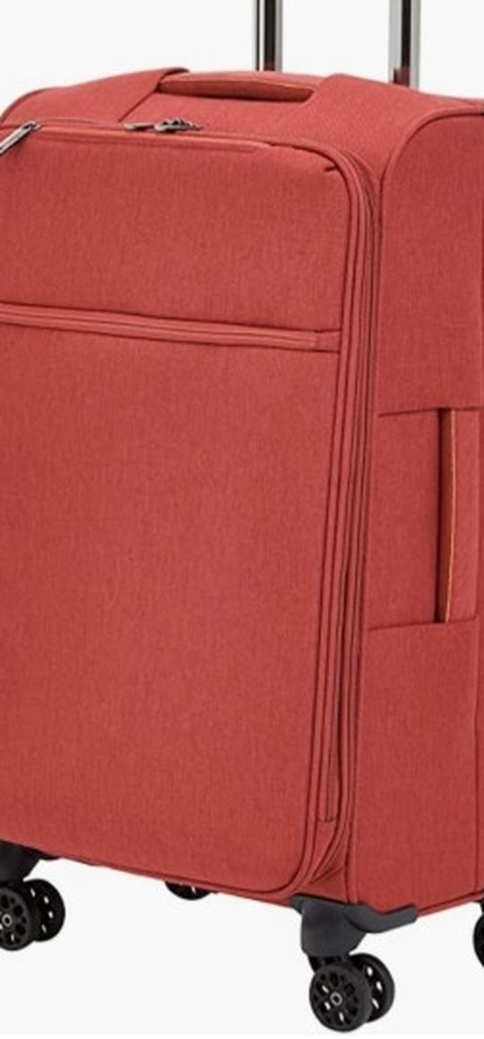 Belltown, Softside Expandable Luggage Spinner Suitcase with Wheels, 26 Inch, Red