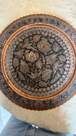 Antique middle Eastern copper plate