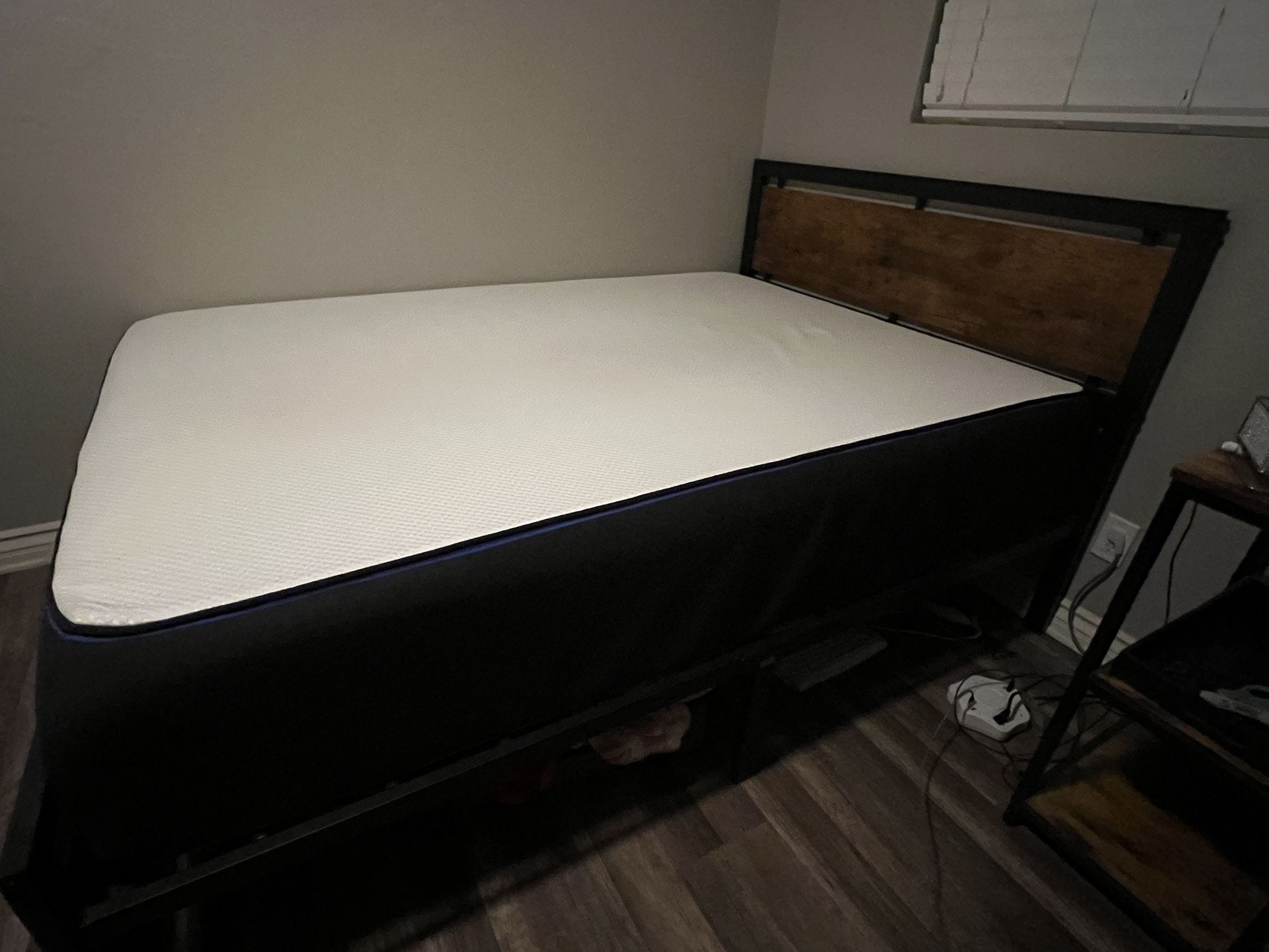 Full Sized Mattress with Bed Frame
