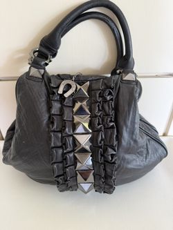 Betsey Johnson Black Leather Handbag 