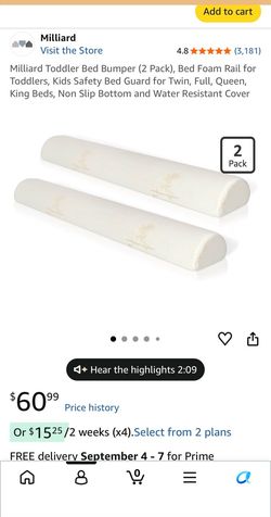 Toddler Bed Bumpers / Foam Rails FREE