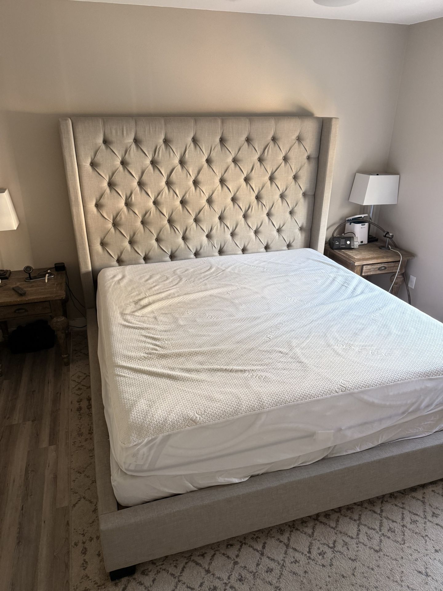 King bed frame (mattress and box spring not included)