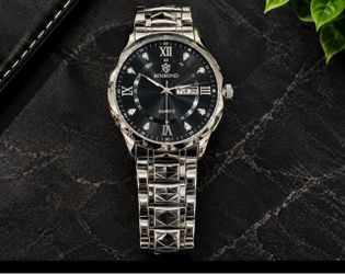 Binbond Quartz Watch Silver and Black