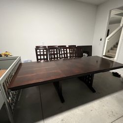 Large Size Rock Solid Dinning Table  With 8 Cushioned Chairs