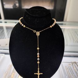 14k Gold Rosary Necklace 20.9 Grams 26 Long Layaway Available 10% Down If You Interested Please Make Sure You Ask For Maribel Thank You 