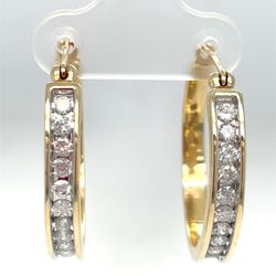 10KT Yellow Gold Diamond Hoop Earrings 6.50g .75CTW I-1116