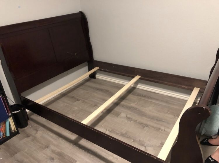 Sleigh full size bed frame