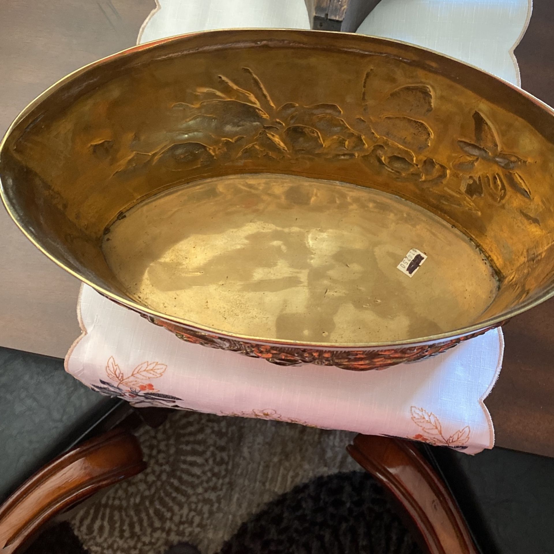 Very Beautifully Detailed With Butterflies & Flowers Solid Brass