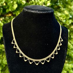 22K Fancy Bead Ball Chain 17-18.25 Inch Adjustable Necklace