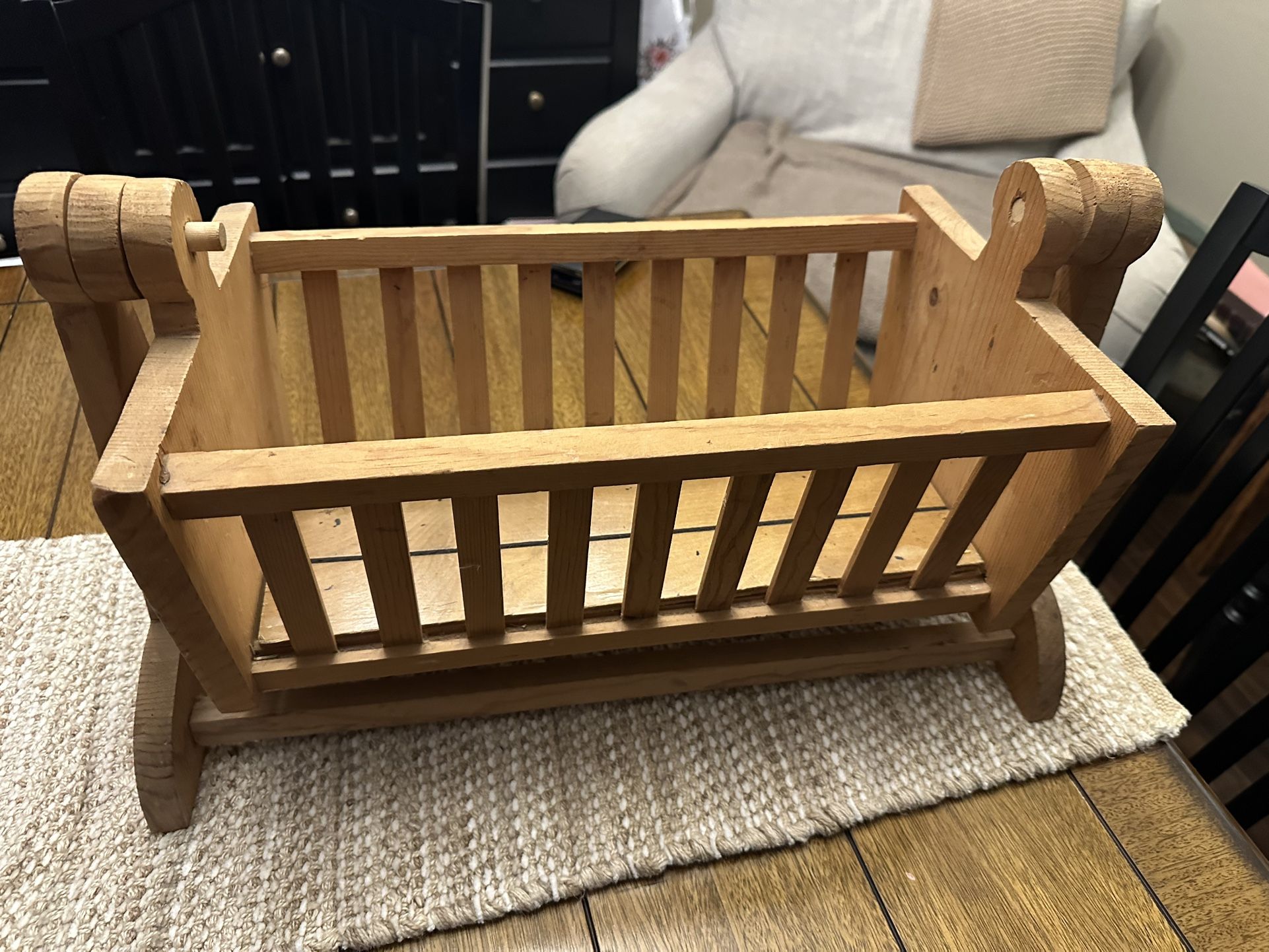 Vintage Wooden Babydoll Cradle
