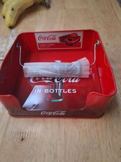 Coca-Cola Metal Napkin Holder; coca cola dispensador de toallitas coca cola