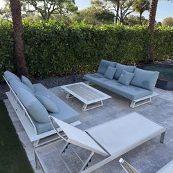 Babmar Outdoor Sofa Set – 2 Large Sofas + Coffee Table (Luxury Patio)
