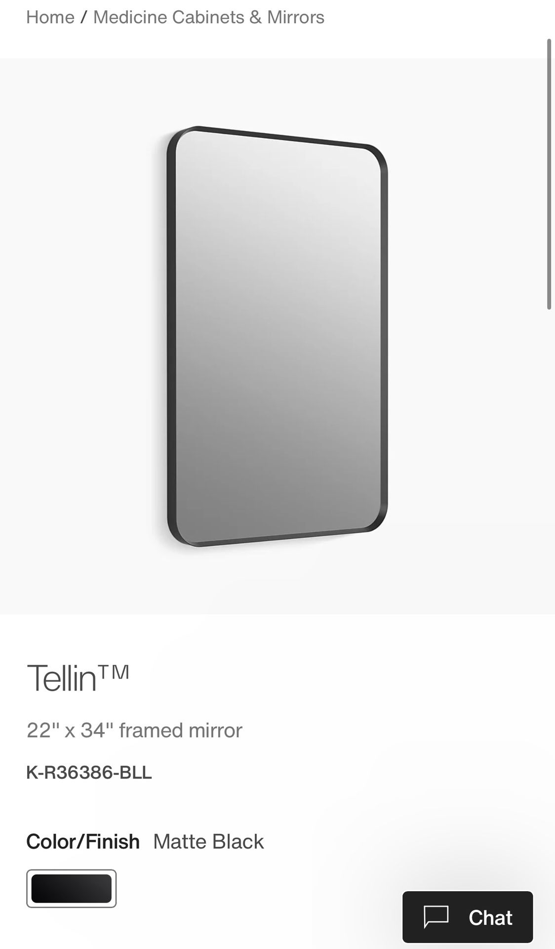 Tellin™M 22" × 34" framed mirror 