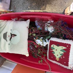 Free Holiday Decor.  6 Bins Full