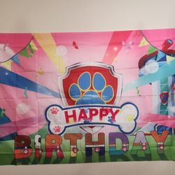 Paw Patrol birthday backdrop $7
