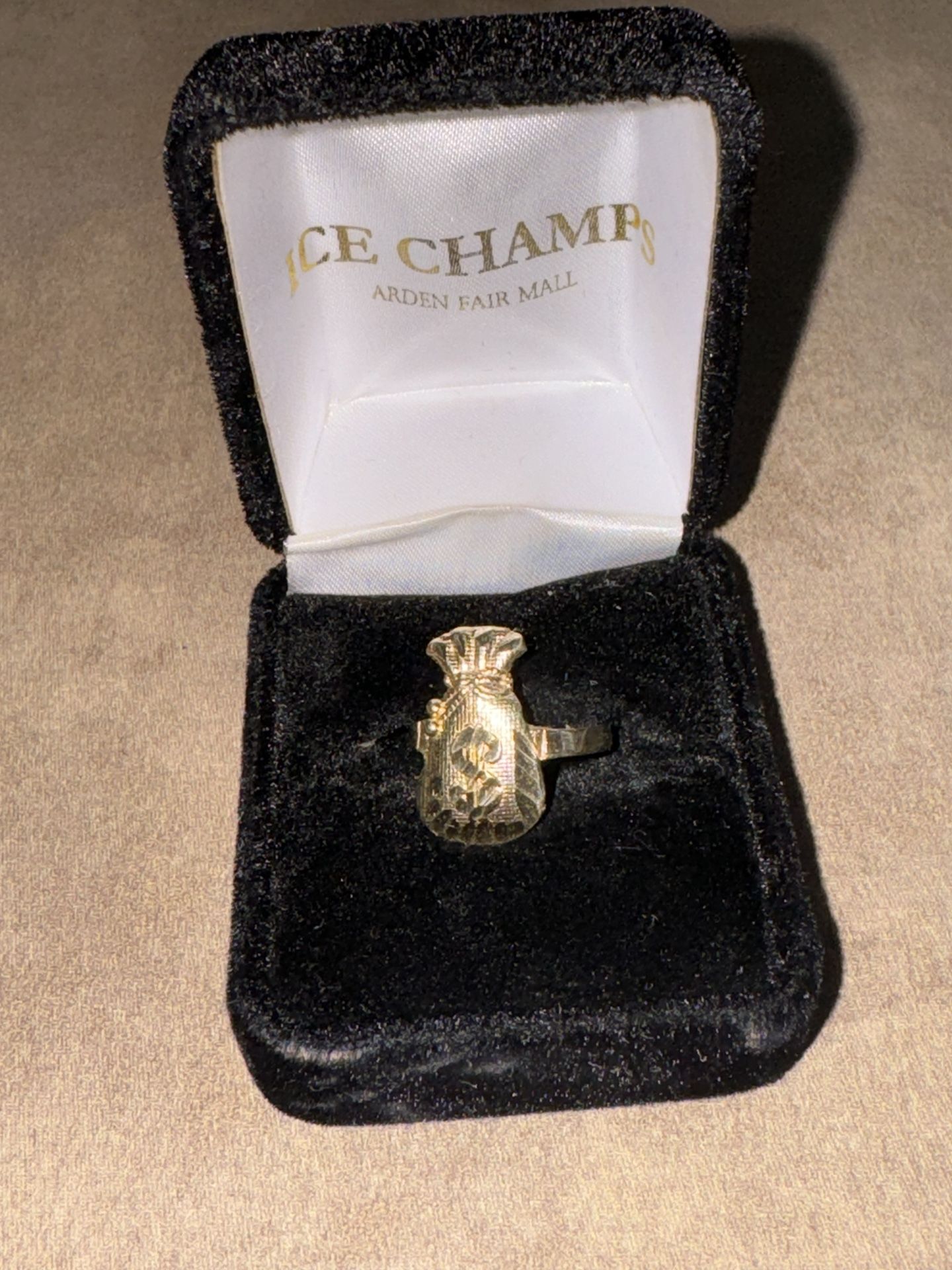 10k Money Bag Pinky Ring