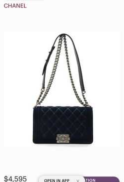 C h a n e l black velvet purse