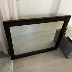 Brown Wood Rustic Dresser Mirror 