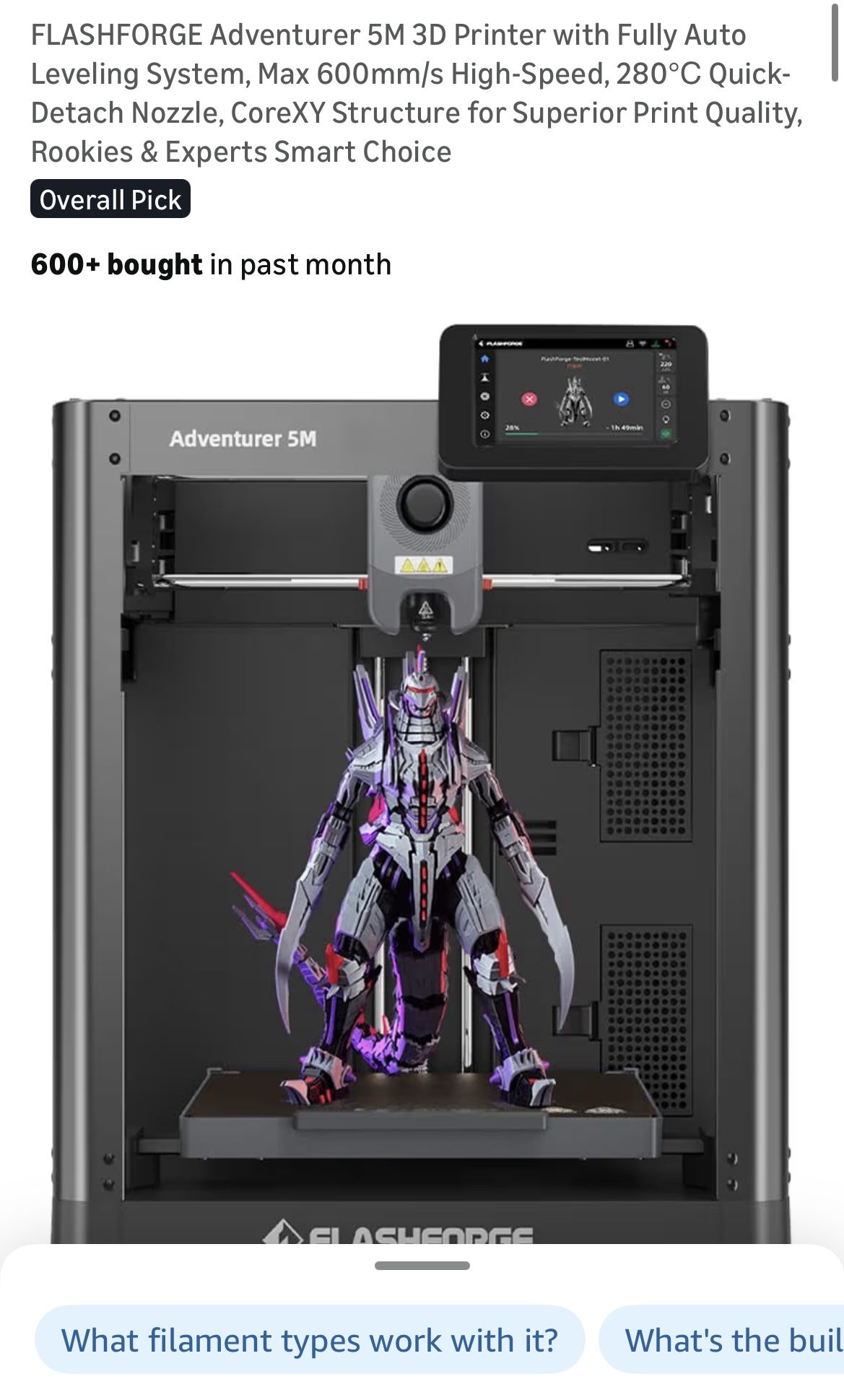 3D Printer- Flashforge Adventurer 5M - Brand New