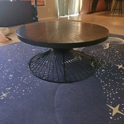 Solid Wood And Metal Coffee Table
