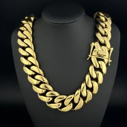 New 14k Yellow Gold Filled  Cuban Link Chain Only 