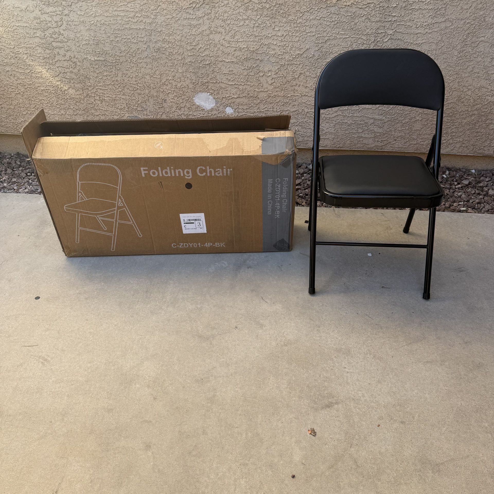 Black Padded Folding Chairs - 4X