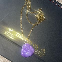 18k Gold Chain With Jade Buddah