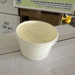 8oz White Paper Container For Ice Cream 