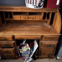 Wooden Roll Top Desk