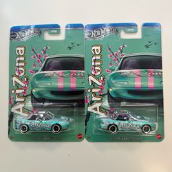 Hot Wheels 1991 MAZDA MX-5 MIATA Arizona Limited Edition 7-11 Exclusive Lot of 2