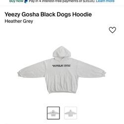 Yeezy Gosha Black Dogs Hoodie Heather Grey