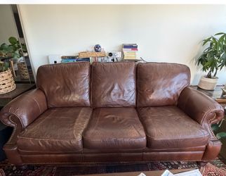 Brown Leather Sofa