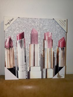 Lipstick Wall Art Canvas - Pink Lipstick Trio