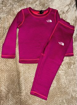 North face girl pink dot thermal set size 5