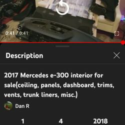 2017 Mercedes E-300 Parts