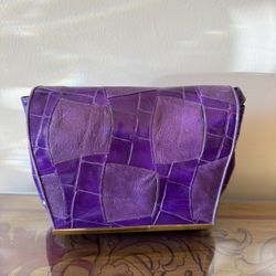 DRAMATIC PRICE DROP: VINTAGE (80s) NEVER USED TOP QUALITY  Textured And Embossed Leather/Leather Lined SHARIF DESIGNS LTD BAG