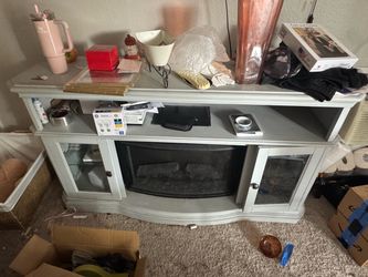 Electric fireplace tv console