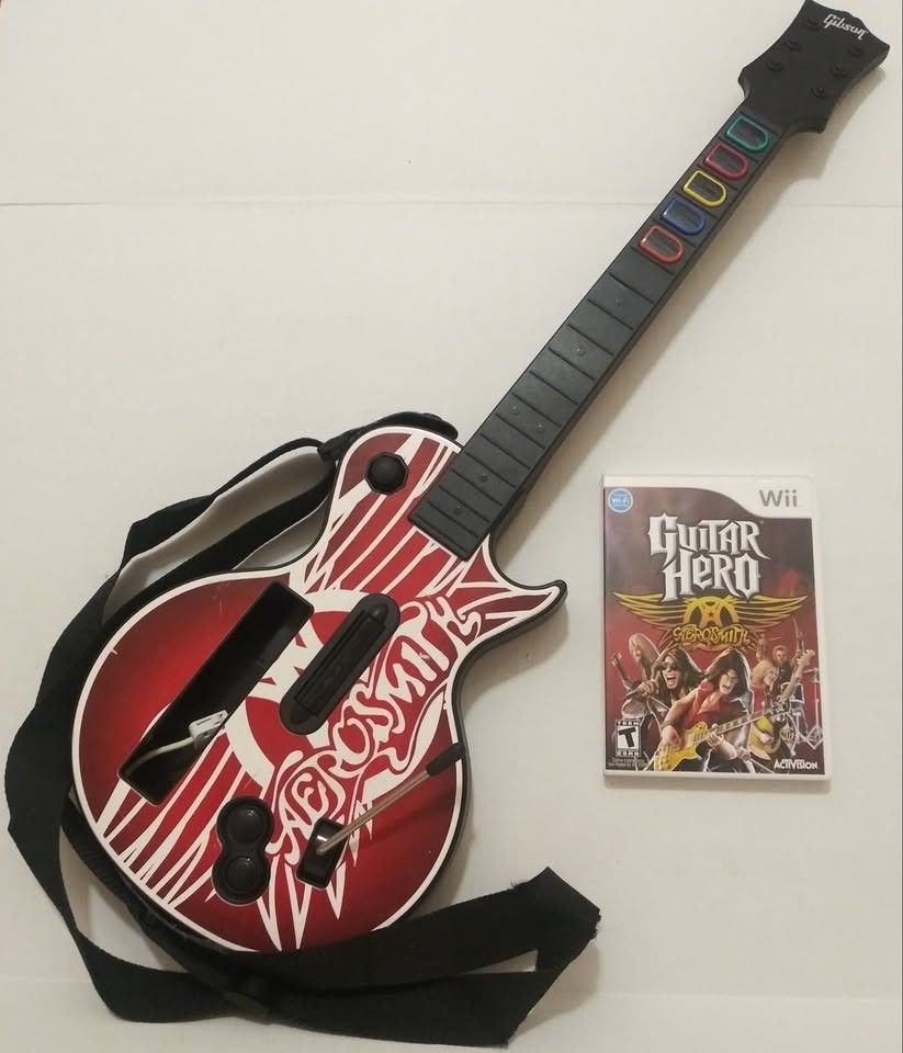 Wii Guitar Hero Guitar & Aerosmith Game
