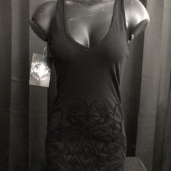 Women’s Affliction Chaos Series Tank Top Black Size Medium 