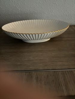 White Lenox Porcelain Bowl with Gold Rim