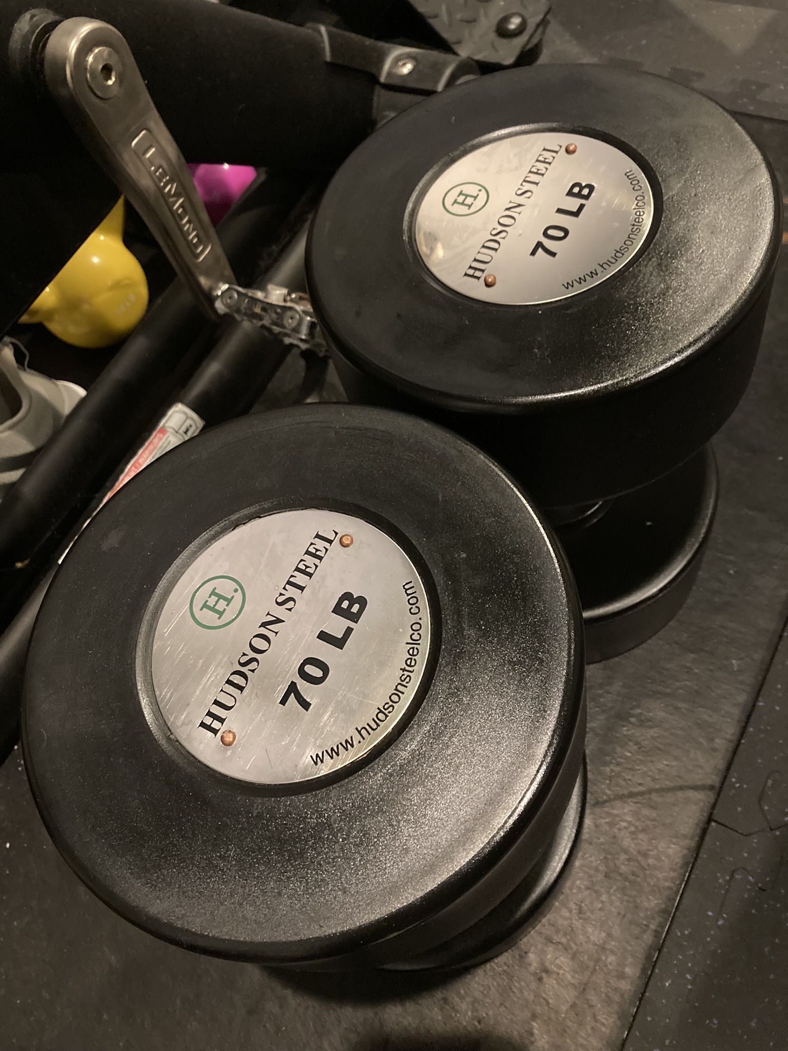 Hudson Steel Brand Commercial Gym Quality Urethane Dumbbells 60’s, 70’s, 85’s And 90’s