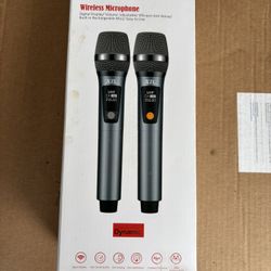 XZL UHF Wireless Microphone, Rechargeable Two Cordless Microphones with 1/4” Receiver