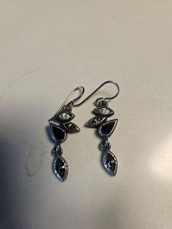 Patricia Locke Drop Earrings with Dark Stones