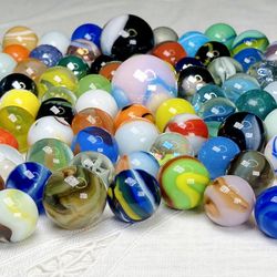 Jar of 100 Gorgeous & Vintage & Collectible Marbles Retired Vacor + Jabos + More