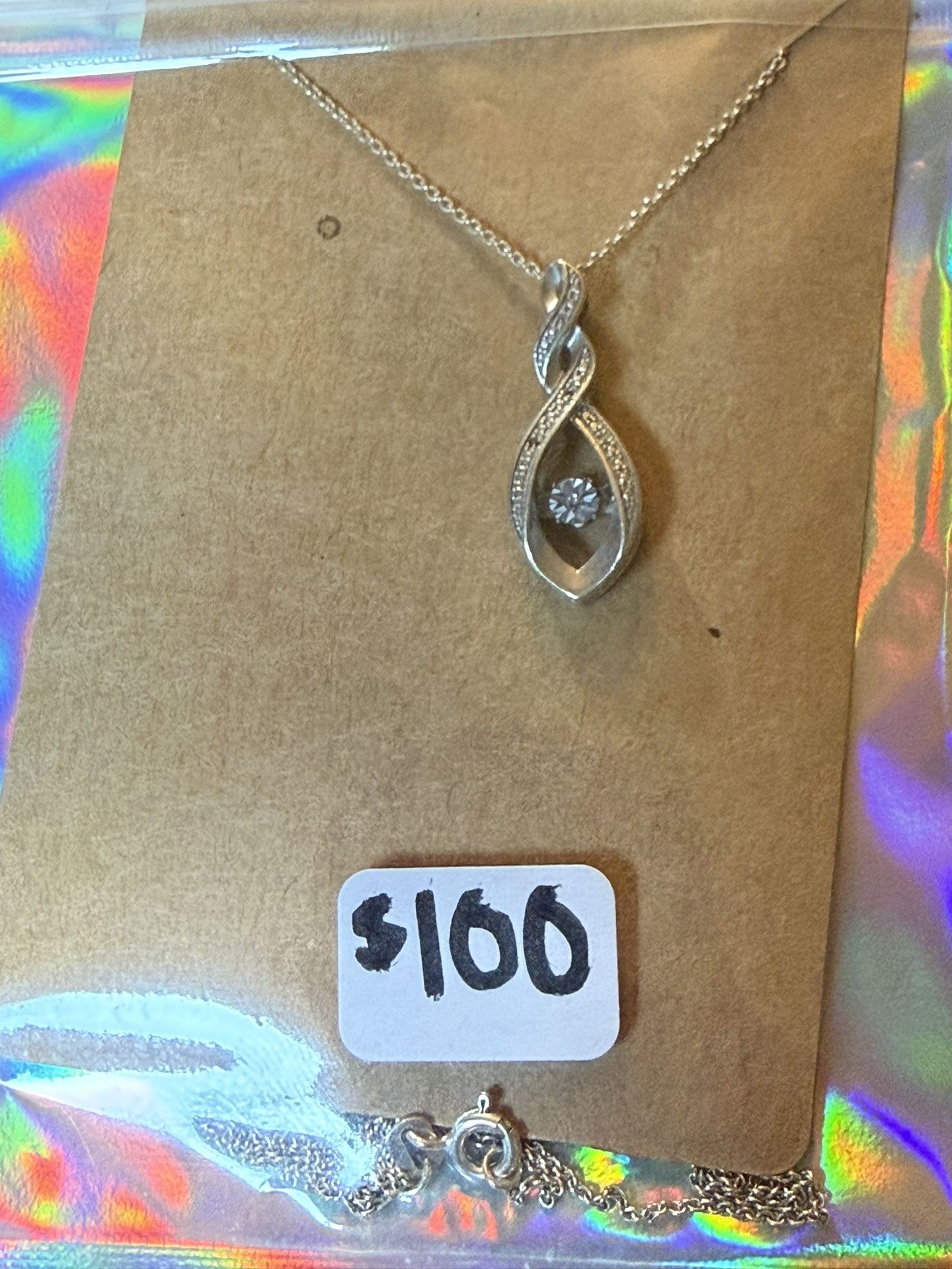 GORGEOUS Kay Jewelers Sterling Necklace with .35 TCW Natural Diamonds! 22”