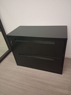 Steelcase 2-Drawer Black File Cabinet